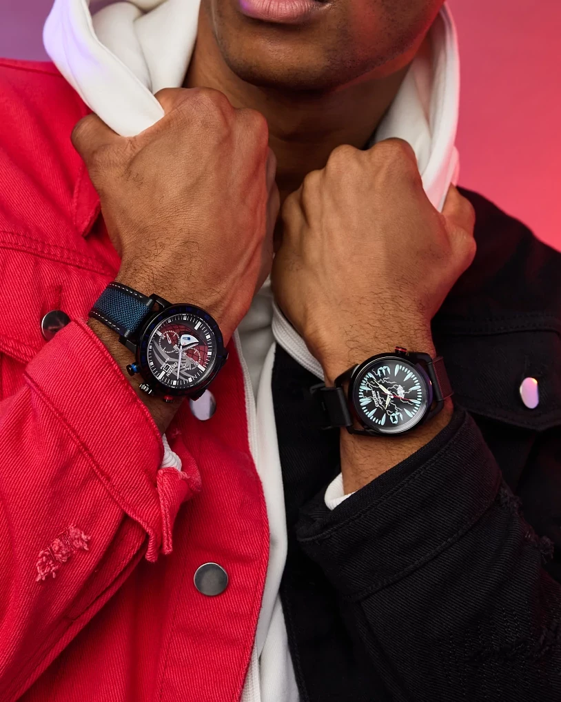 Spider-Man Double Vision Multiple Dial Nylon & Leather Strap